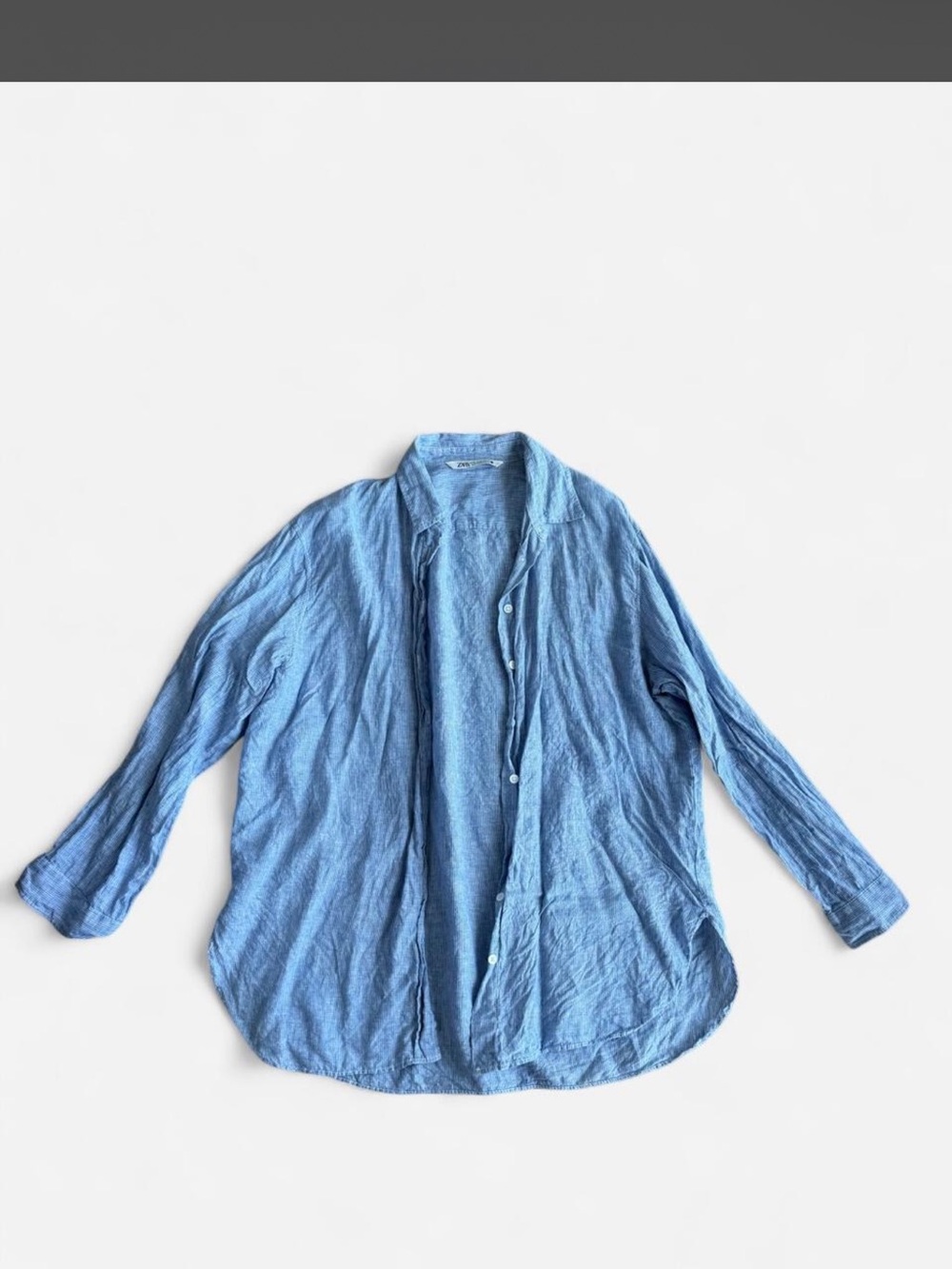 Light Blue Button-Up Linen Jacket